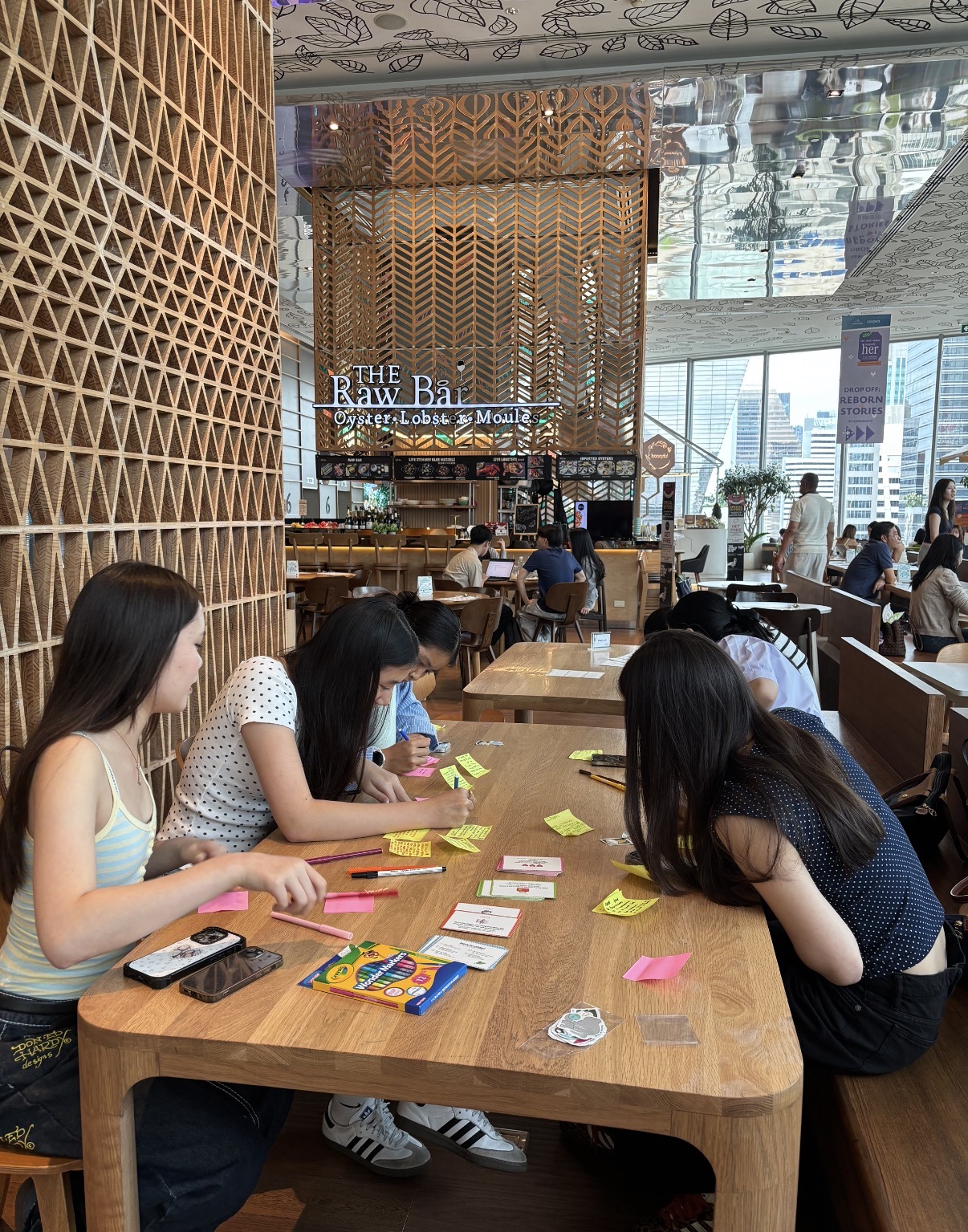 Participants writing their answers beside the Earth&Us Cards